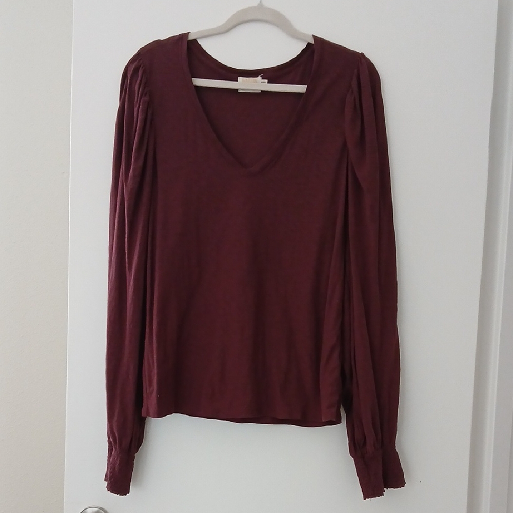 Nation Ltd. Brick Red Long Sleeve Top